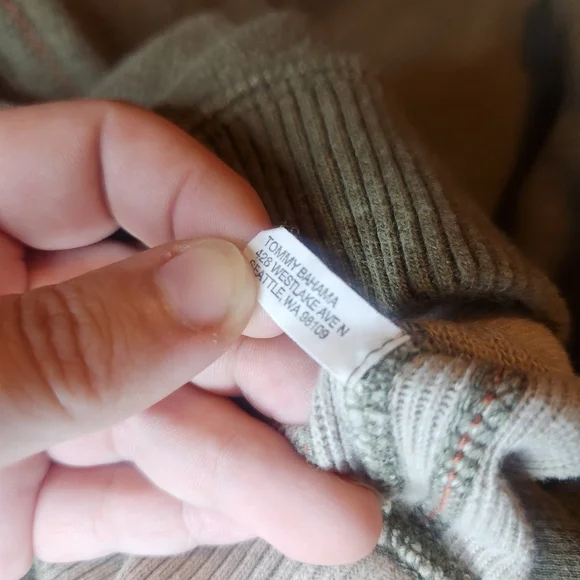 Tommy Bahama Cotton Quarter Zip Sweater Olive Green Men Mock Neck Long Sleeve - Picture 7 of 11